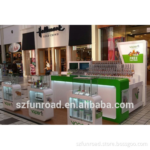 Customized Shopping Mall MDF and Glass E-cigarette Display Counters with Illumination